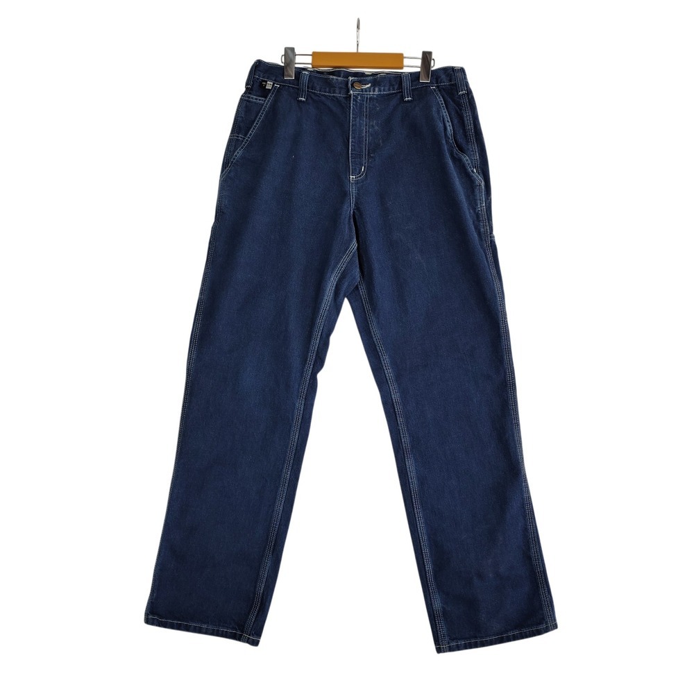 Carhartt‎ FR Flame Resistant Denim Work Pants Mens 34x34 Dark Wash Blue Jeans